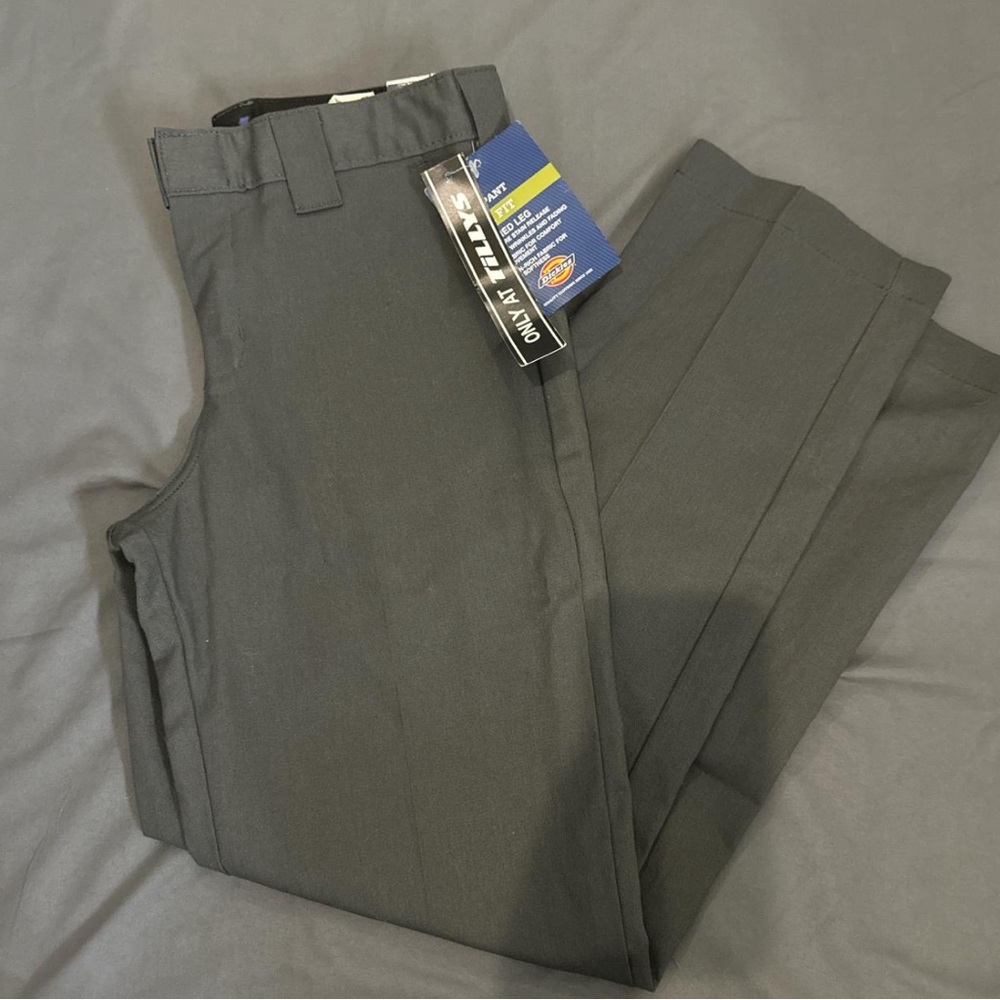 Dickies boys grey straight leg trousers